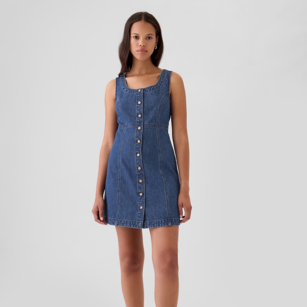 NWT Gap Denim Dress with Buttons
